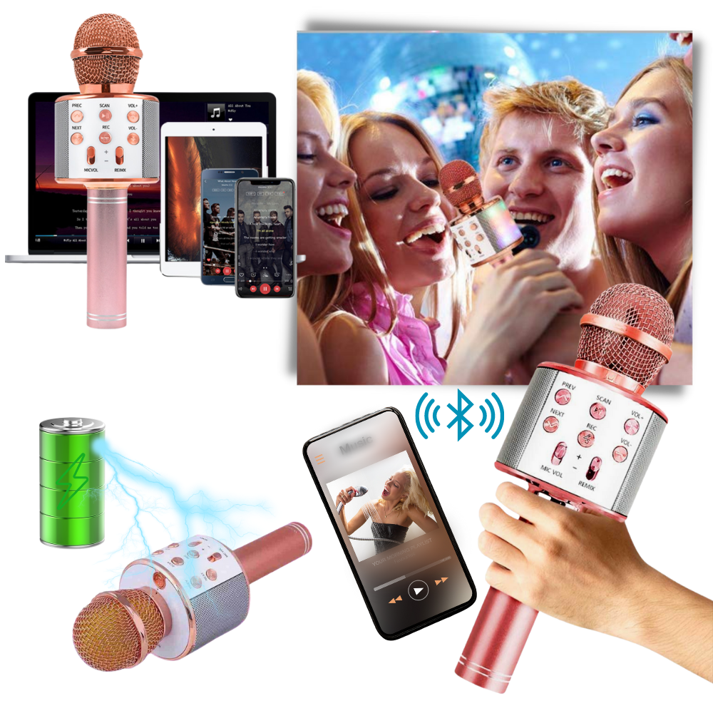 Microfono karaoke bluetooth senza fili - Ozerty