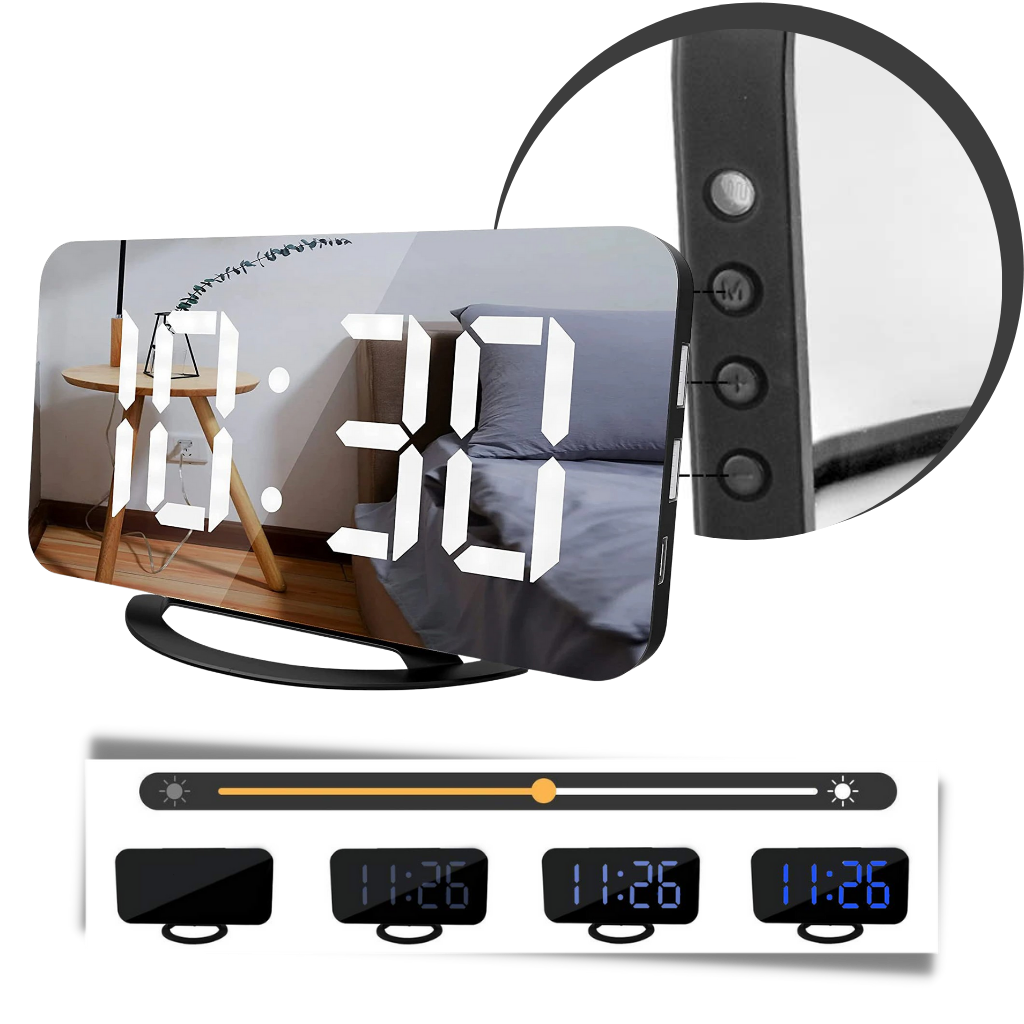 Specchio orologio digitale multifunzionale