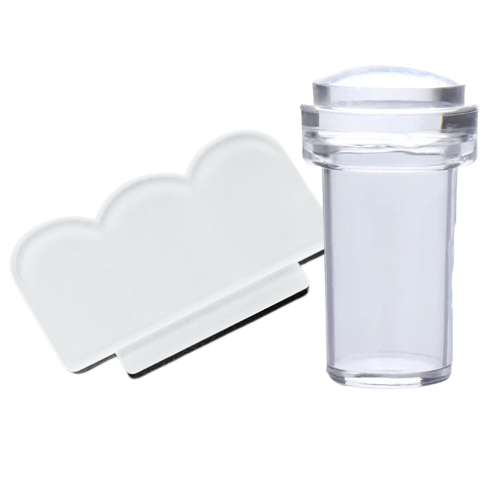Kit di timbri per nail art in silicone con raschietto - Ozerty
