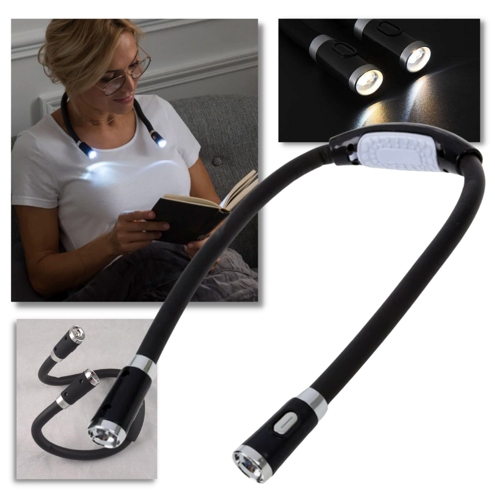 Lampada da lettura da collo a LED - Ozerty