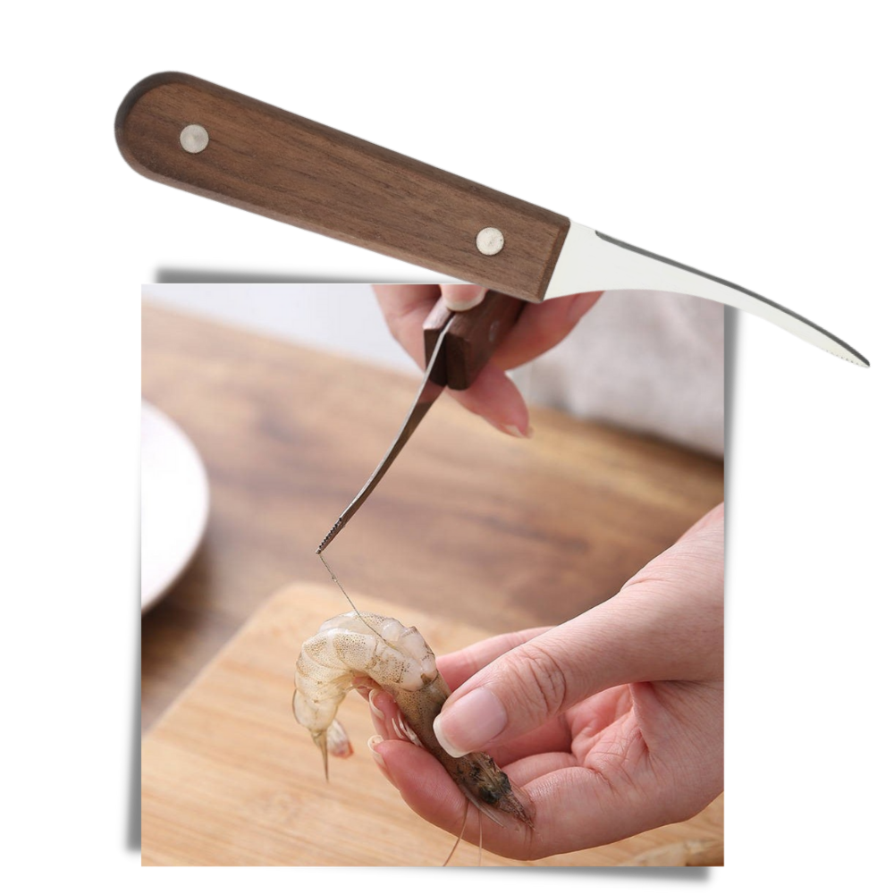 Coltello per sgusciare i gamberi in acciaio inox - Ozerty