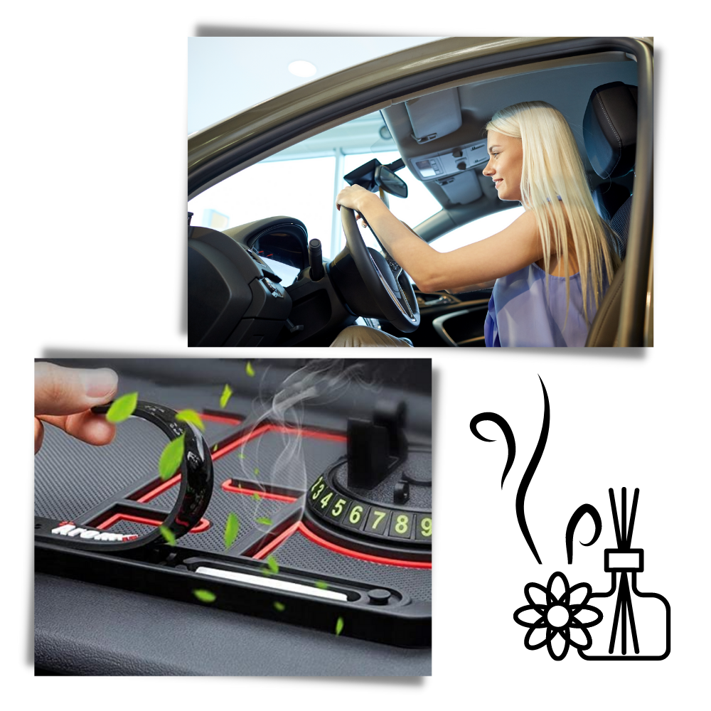 Cuscinetto antiscivolo e supporto per telefono per auto - Ozerty
