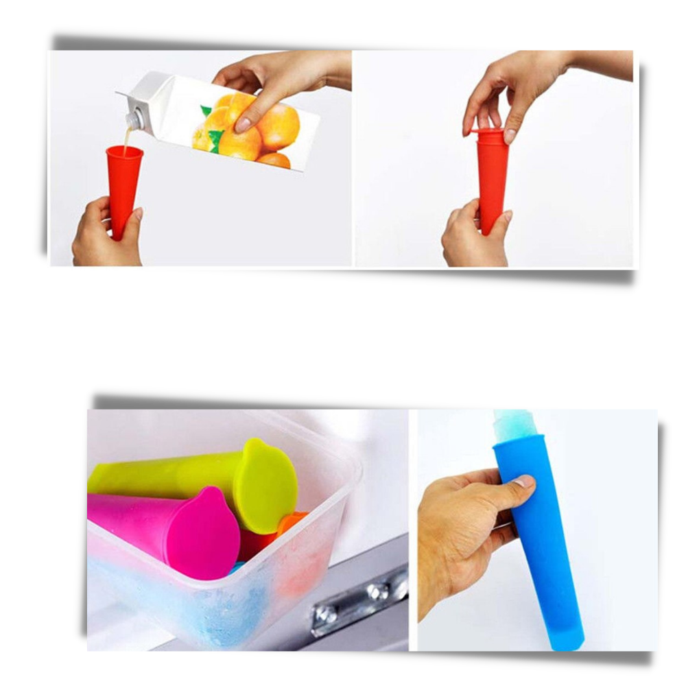 Confezione da 5 stampi in silicone per ghiaccioli - Ozerty
