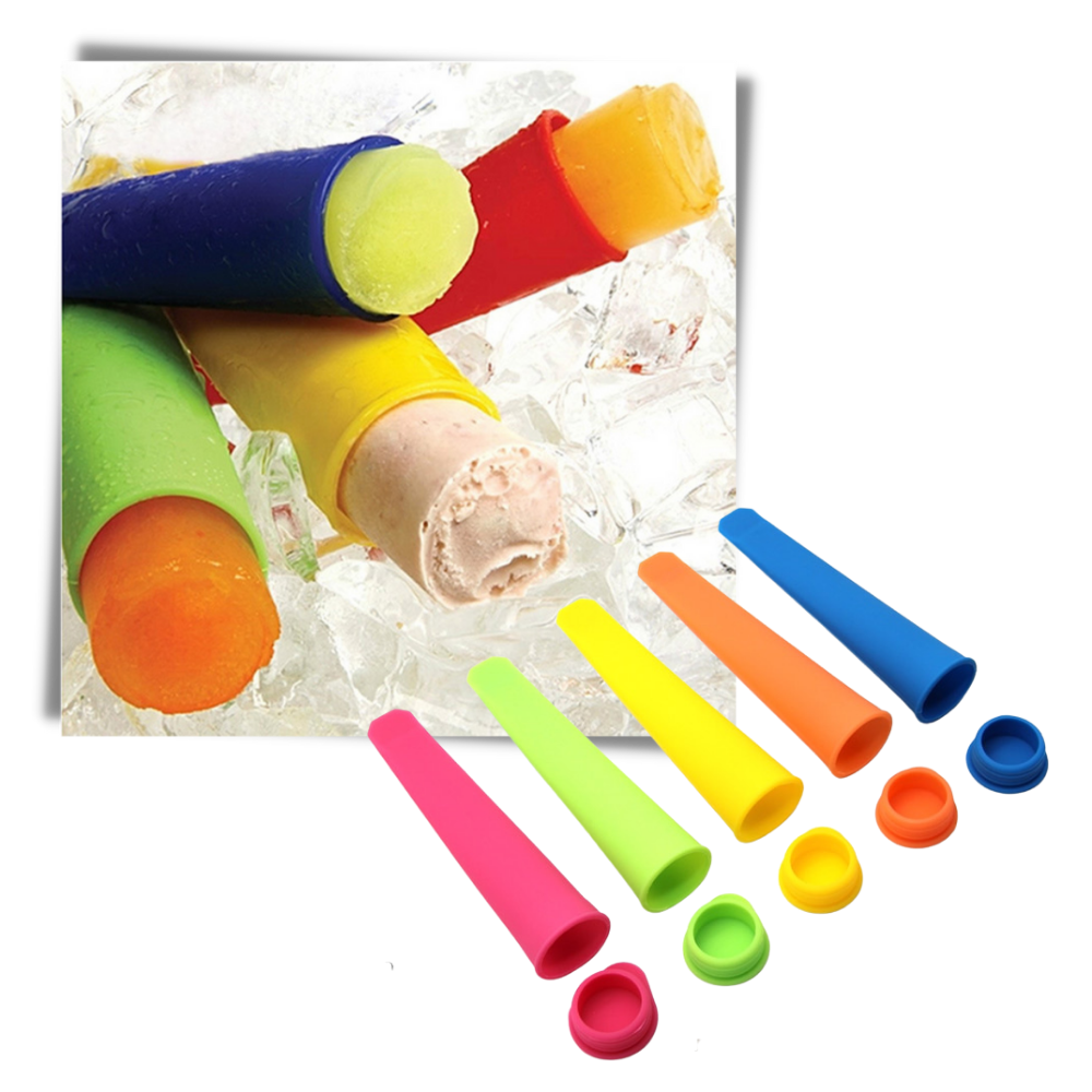 Confezione da 5 stampi in silicone per ghiaccioli - Ozerty