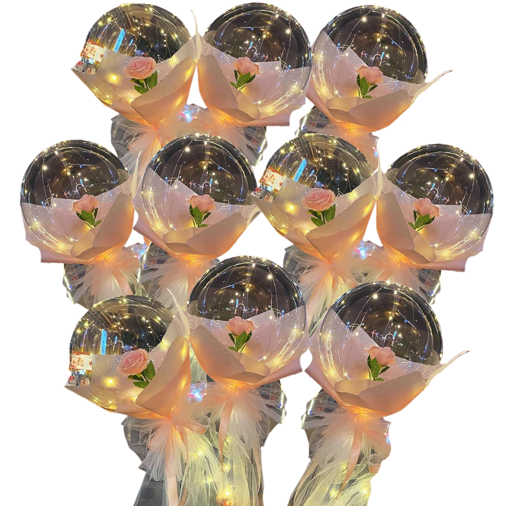 Bellissimo palloncino a LED con rosa