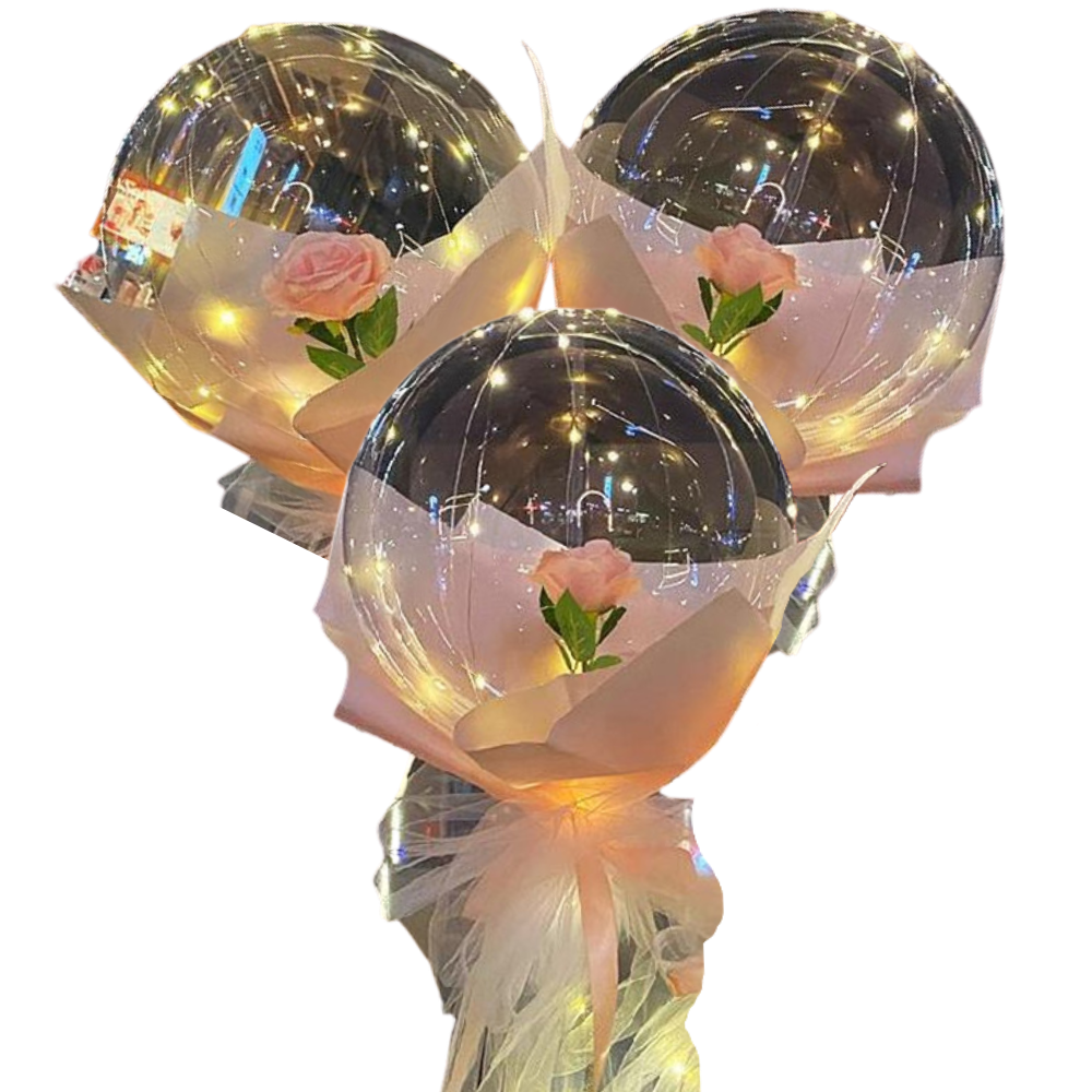 Bellissimo palloncino a LED con rosa
