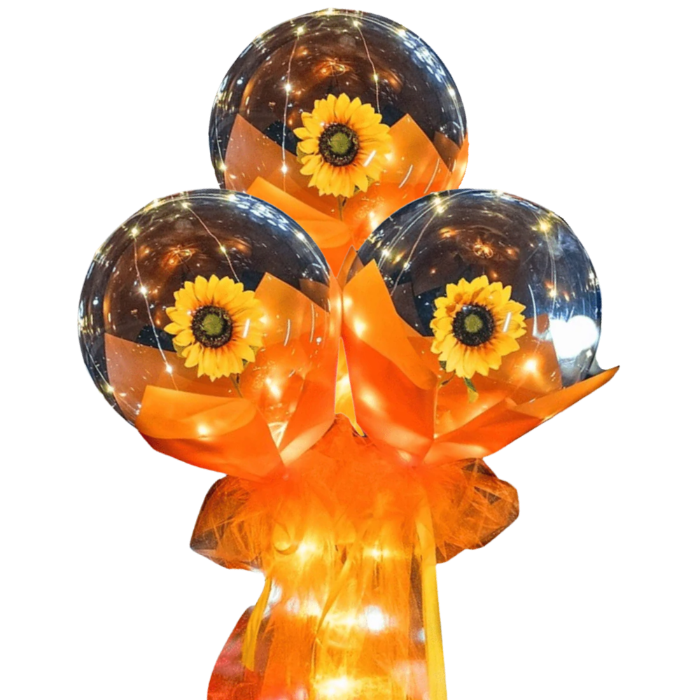 Bellissimo palloncino a LED con rosa