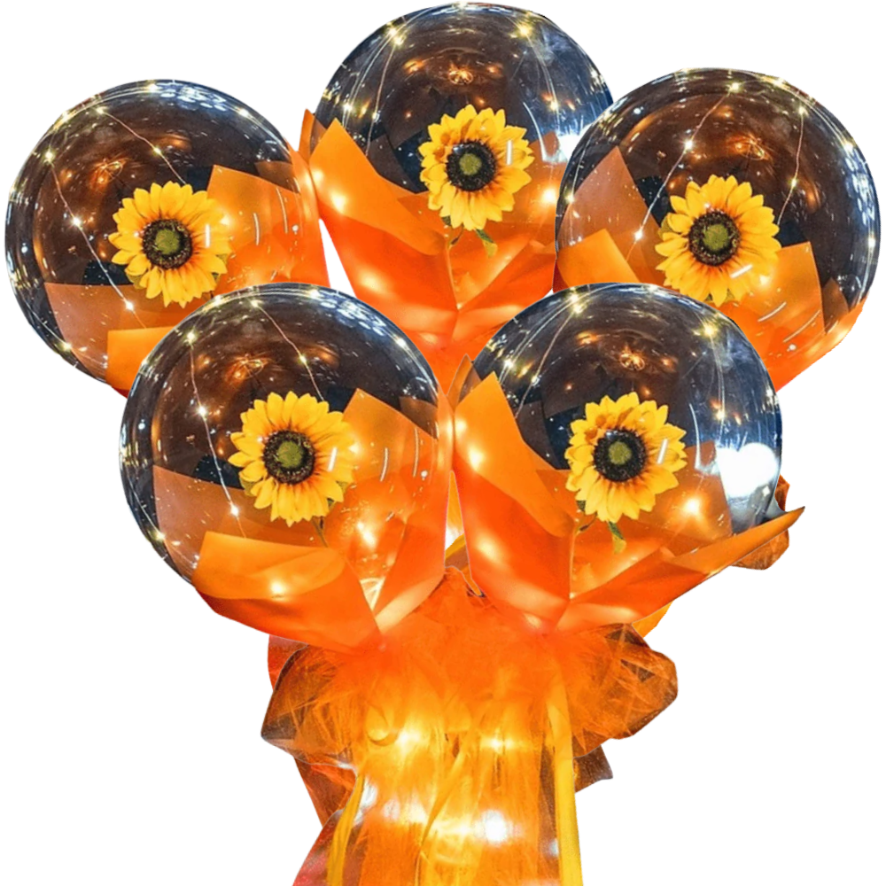 Bellissimo palloncino a LED con rosa