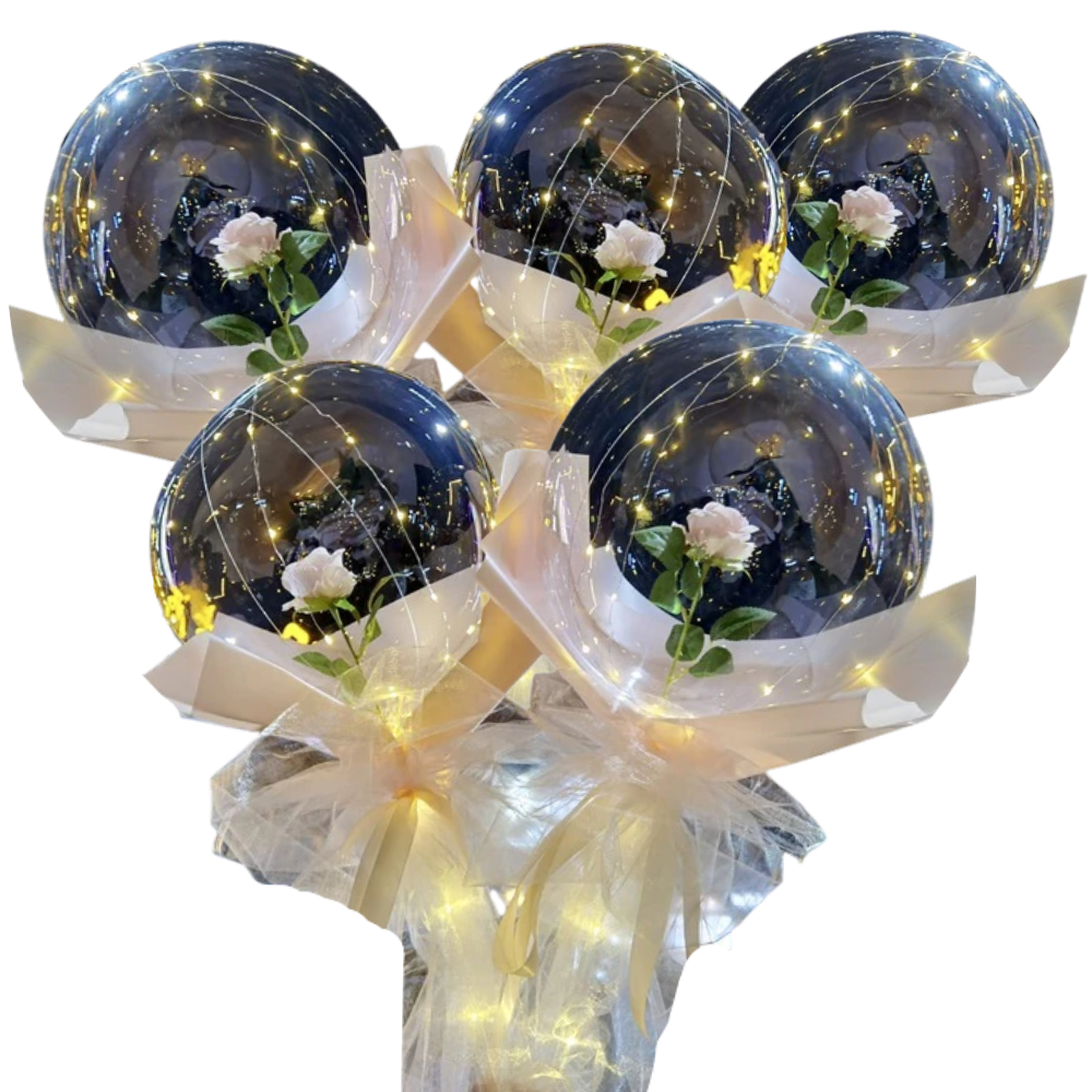 Bellissimo palloncino a LED con rosa