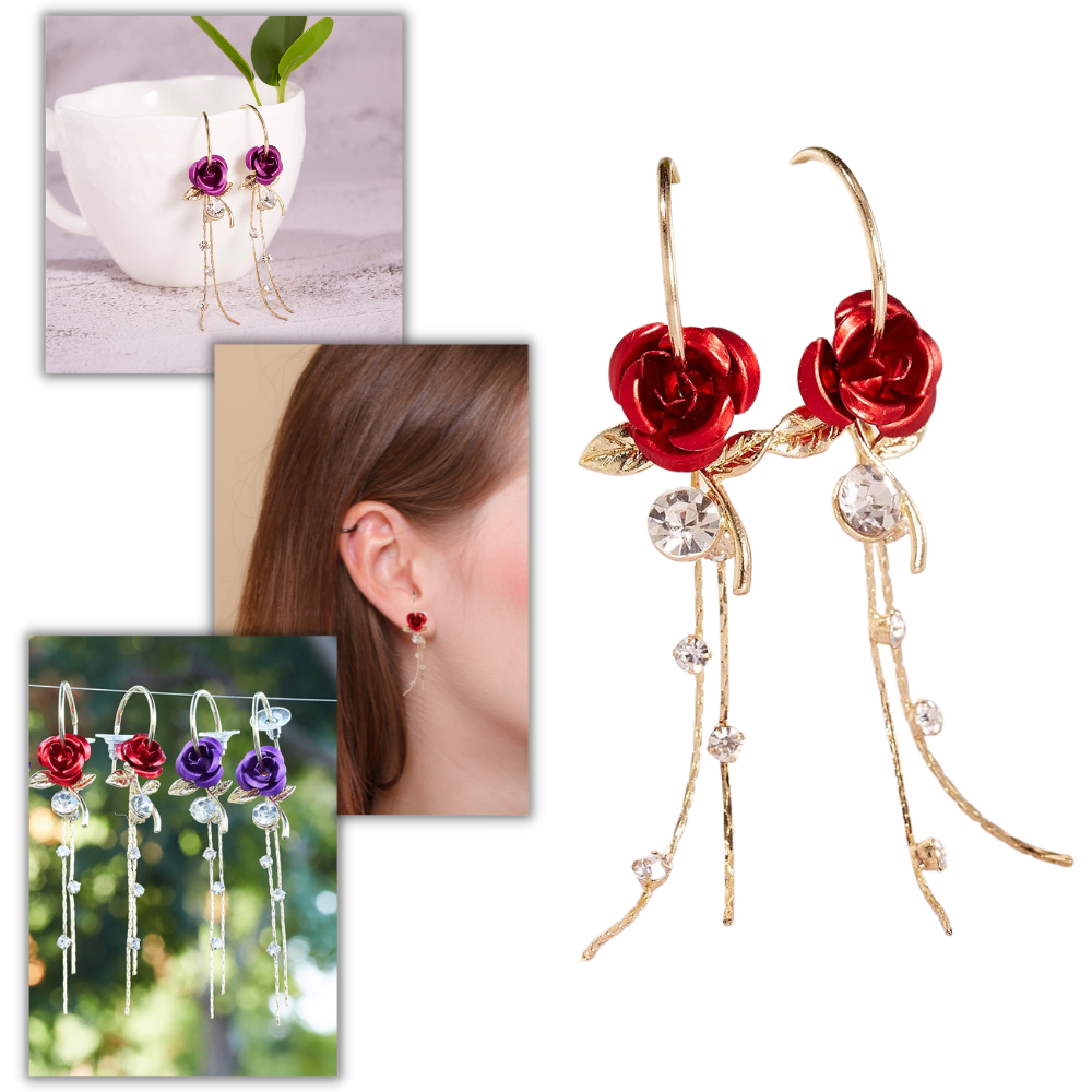 Orecchini con nappe rosa - Ozerty