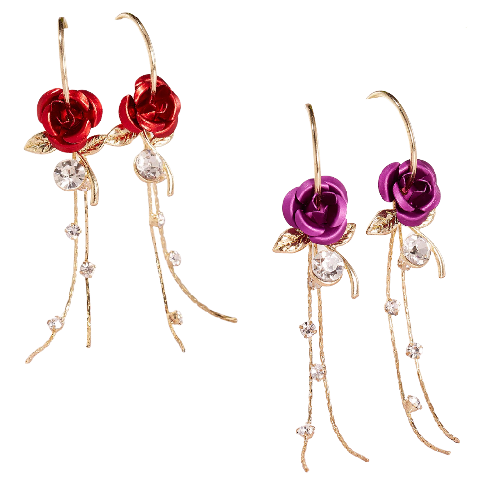 Orecchini con nappe rosa - Ozerty