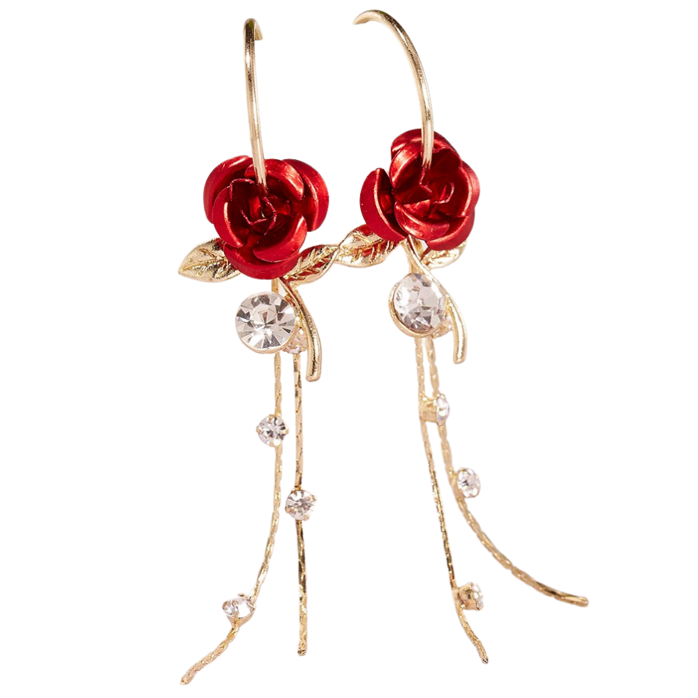 Orecchini con nappe rosa - Ozerty