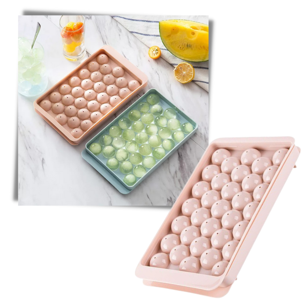 Set di vassoi per cubetti di ghiaccio rotondi