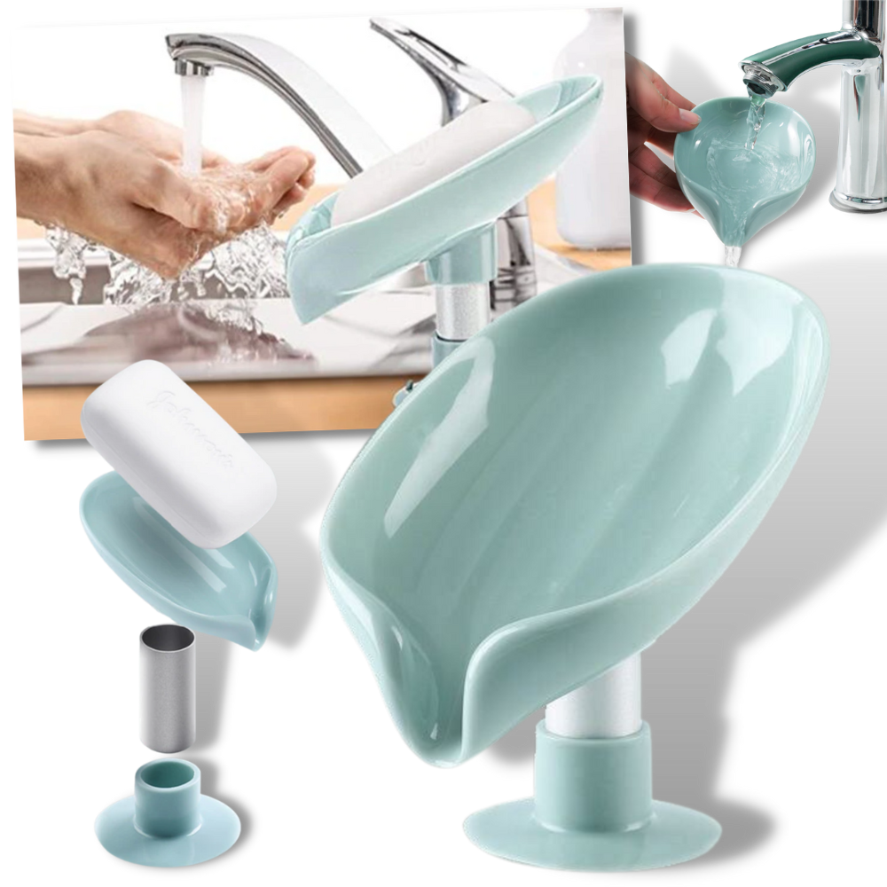 Portasapone a forma di foglia con drenaggio - Ozerty