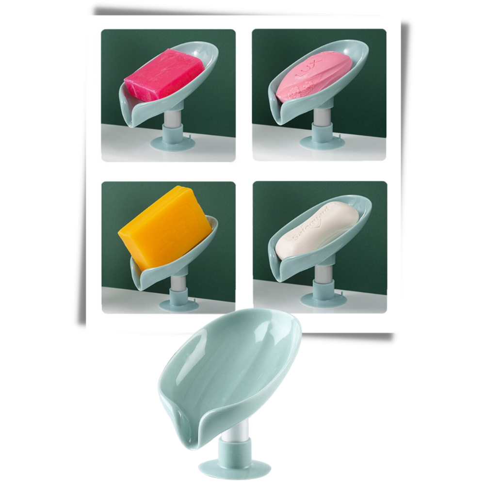 Portasapone a forma di foglia con drenaggio