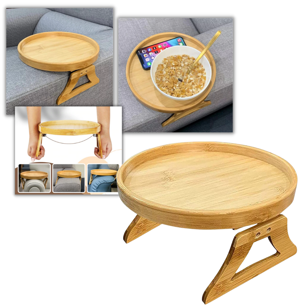 Tavolo pieghevole con braccioli in legno - Ozerty