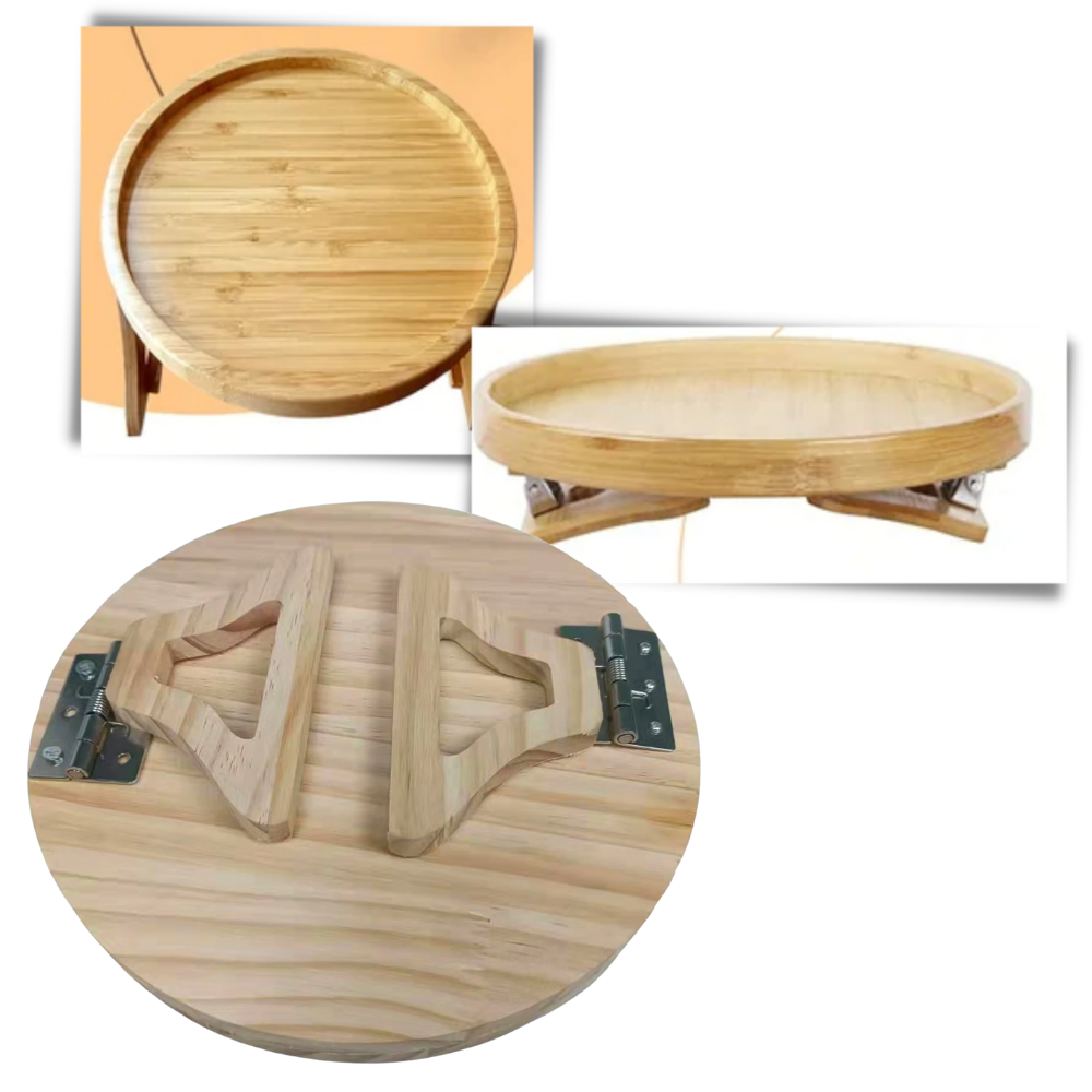 Tavolo pieghevole con braccioli in legno - Ozerty