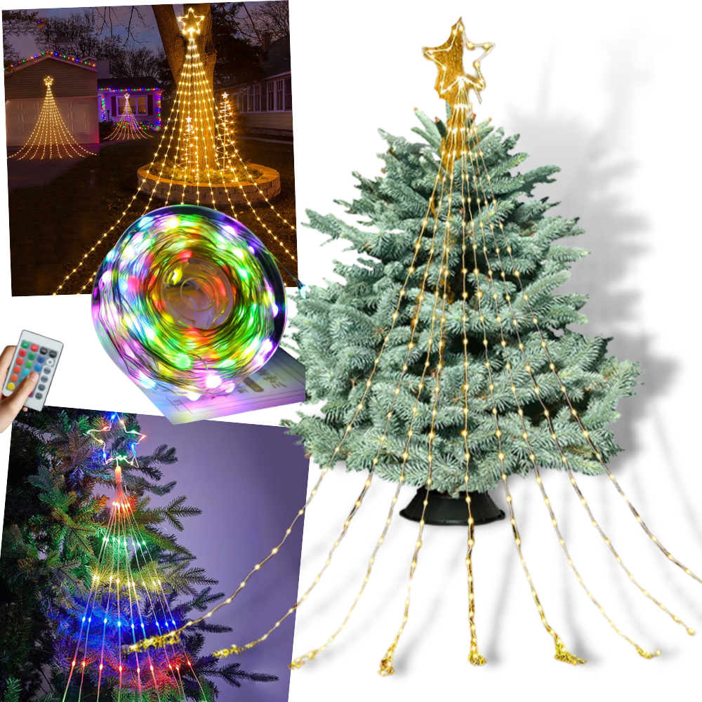 Albero di natale cascata di luci fatate - Ozerty