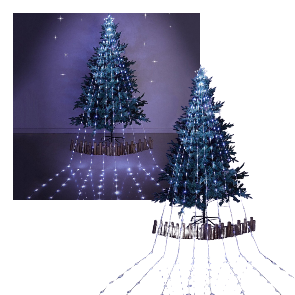 Albero di natale cascata di luci fatate - Ozerty