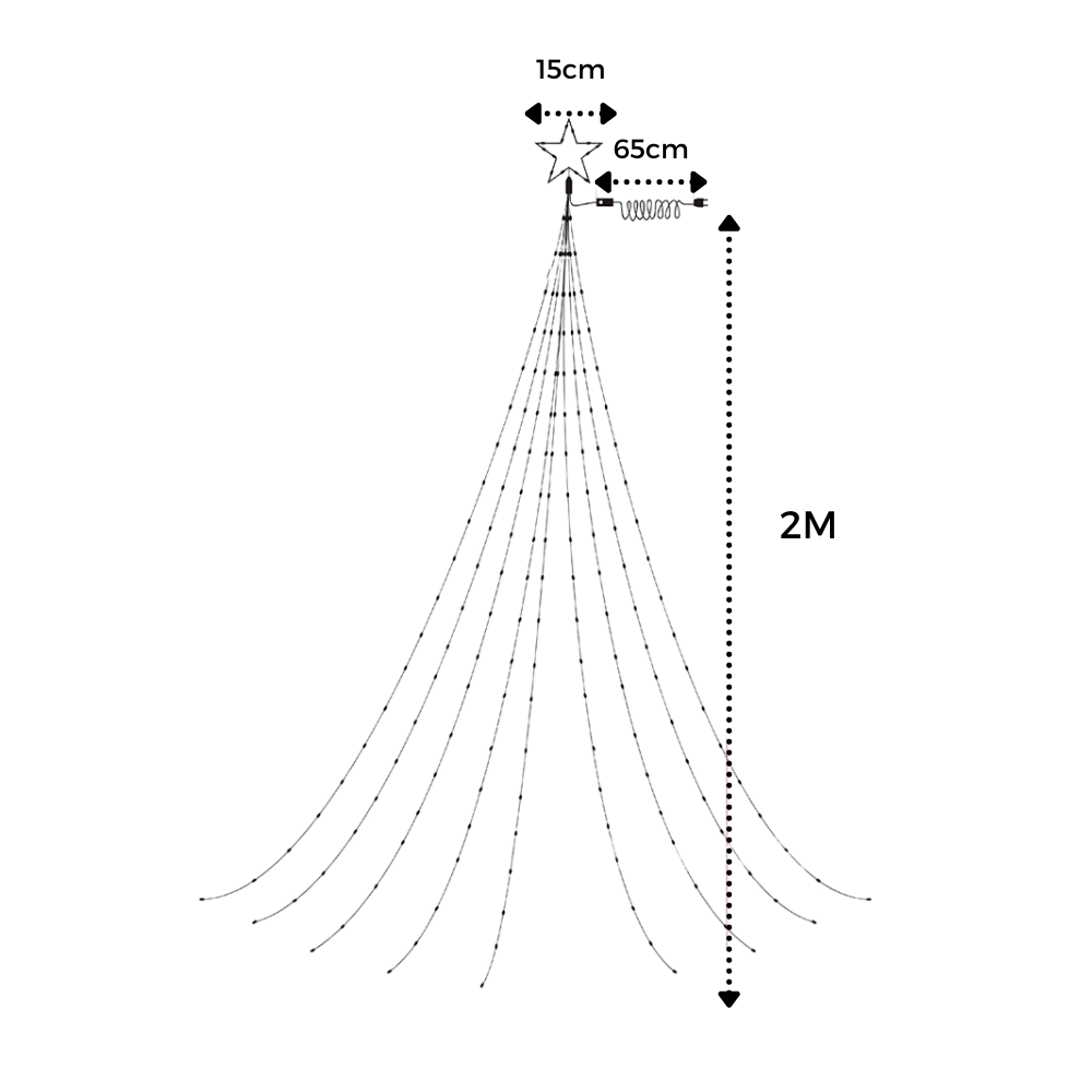Albero di natale cascata di luci fatate - Ozerty