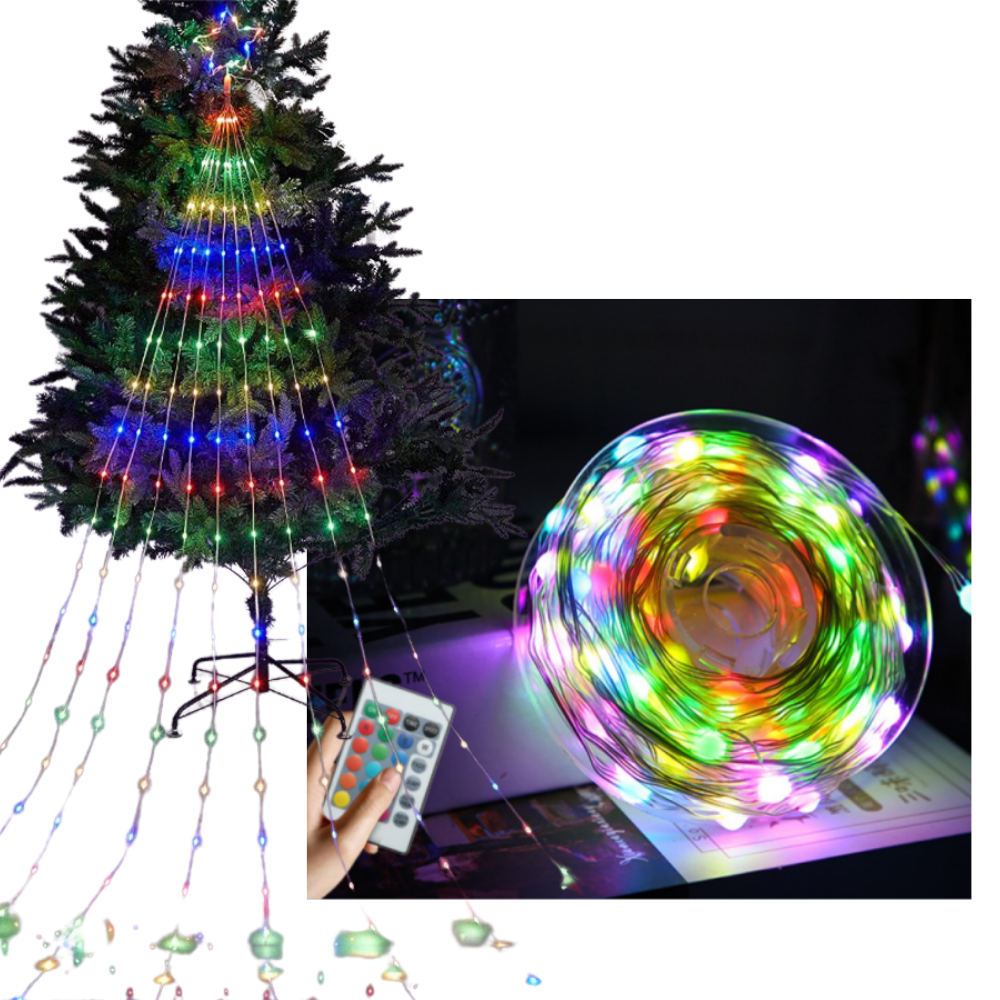 Albero di natale cascata di luci fatate - Ozerty
