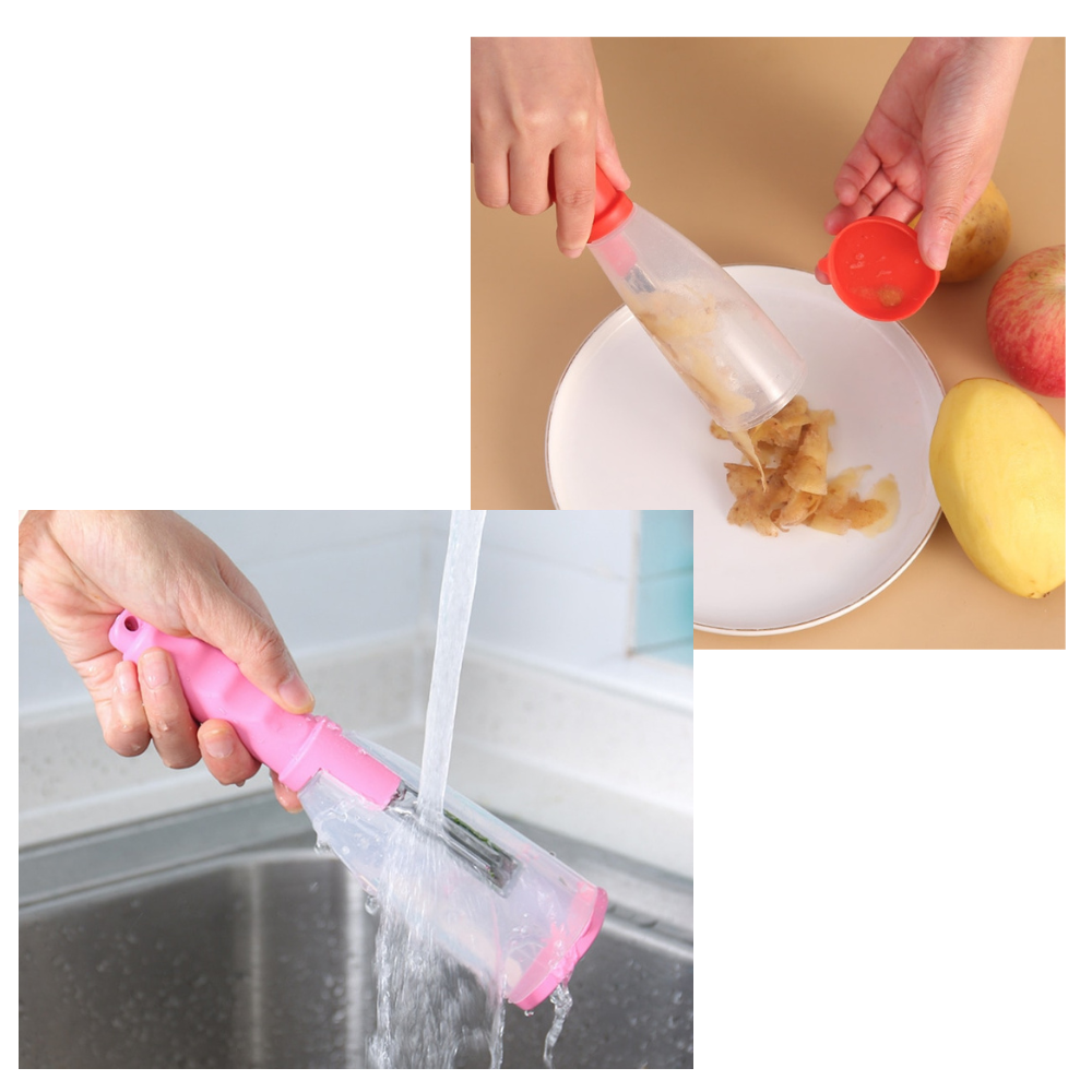 Pelapatate per frutta e verdura con raccoglitore