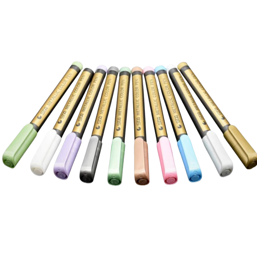 Confezione da 10 pennarelli colorati metallizzati - Ozerty