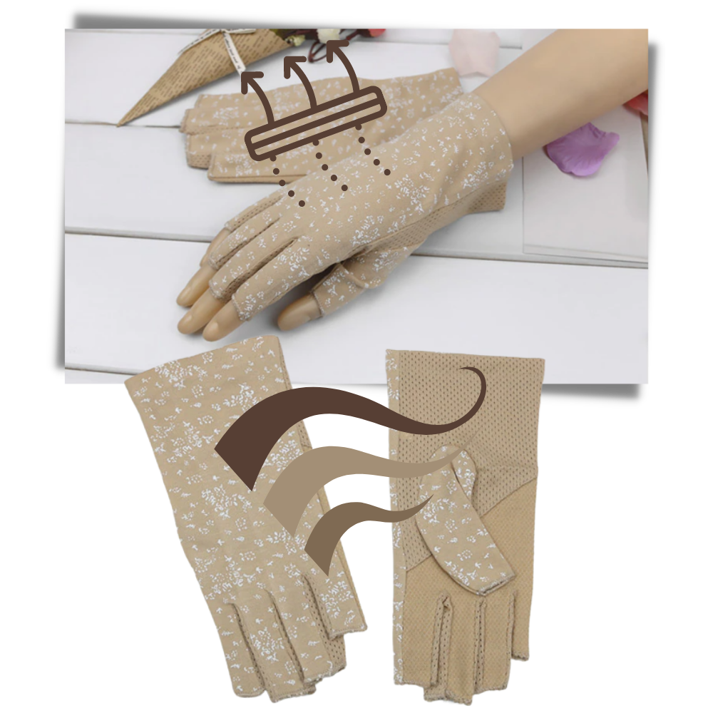 Eleganti guanti in cotone con protezione UV - Ozerty
