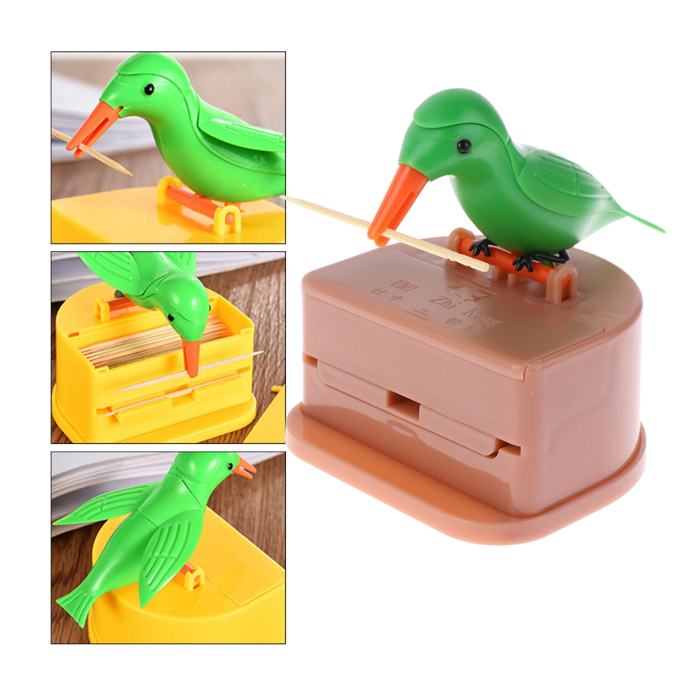 Scatola dispenser di stuzzicadenti a forma di uccelli