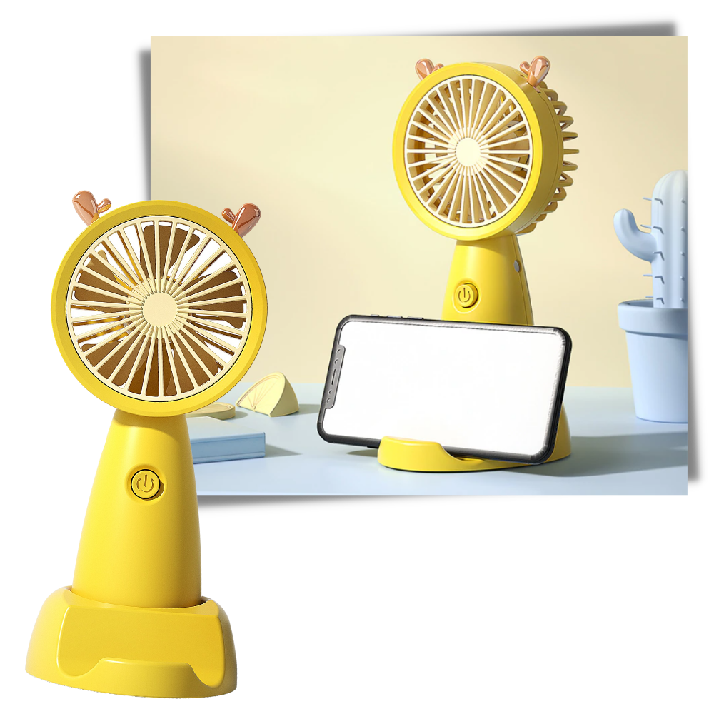 Mini ventilatore USB con supporto per telefono - Ozerty