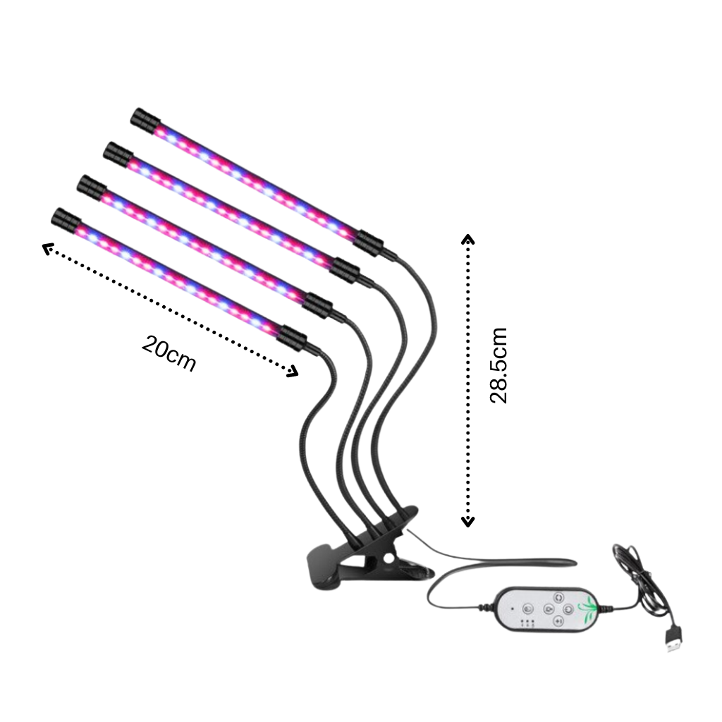 Luce da coltivazione interna a 4 teste LED USB - Ozerty