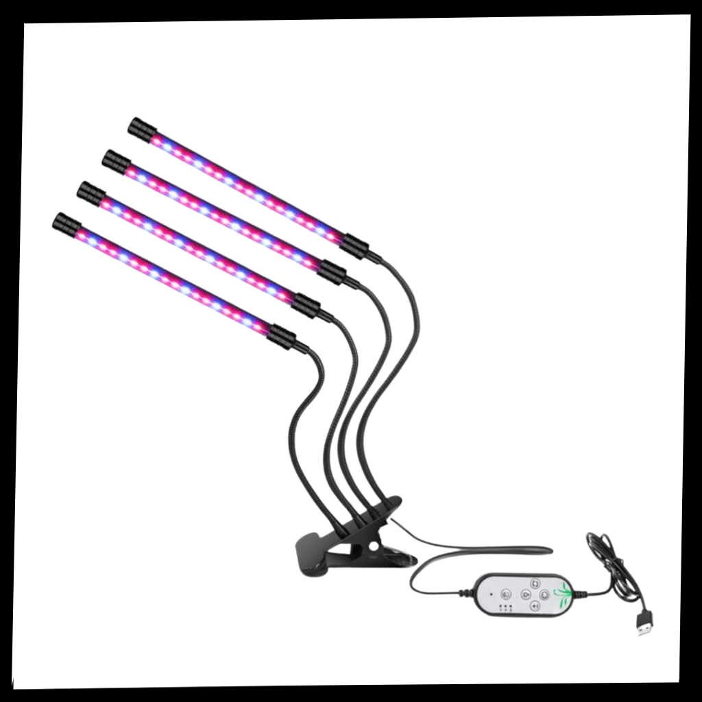 Luce da coltivazione interna a 4 teste LED USB - Ozerty