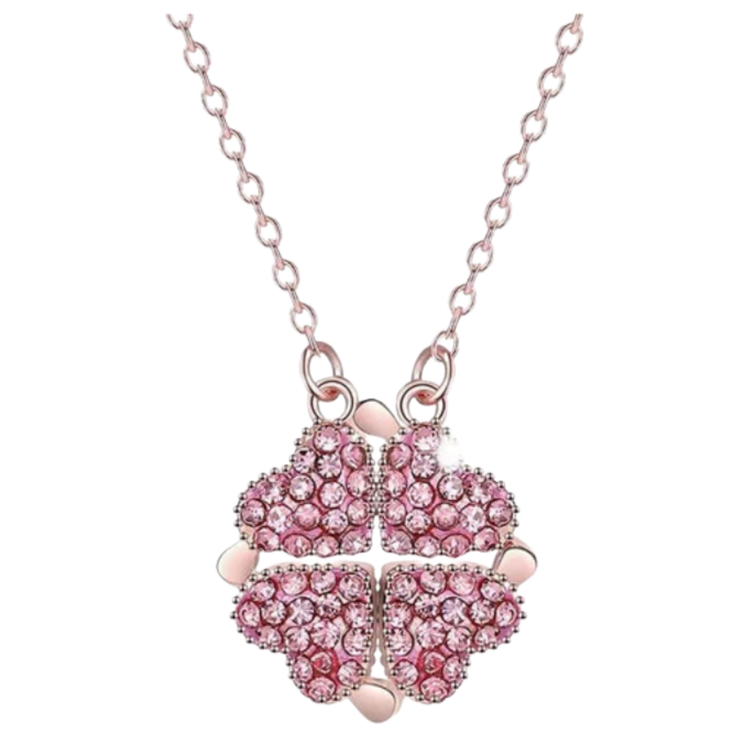 Collana a cuore regolabile a 4 foglie di trifoglio - Ozerty
