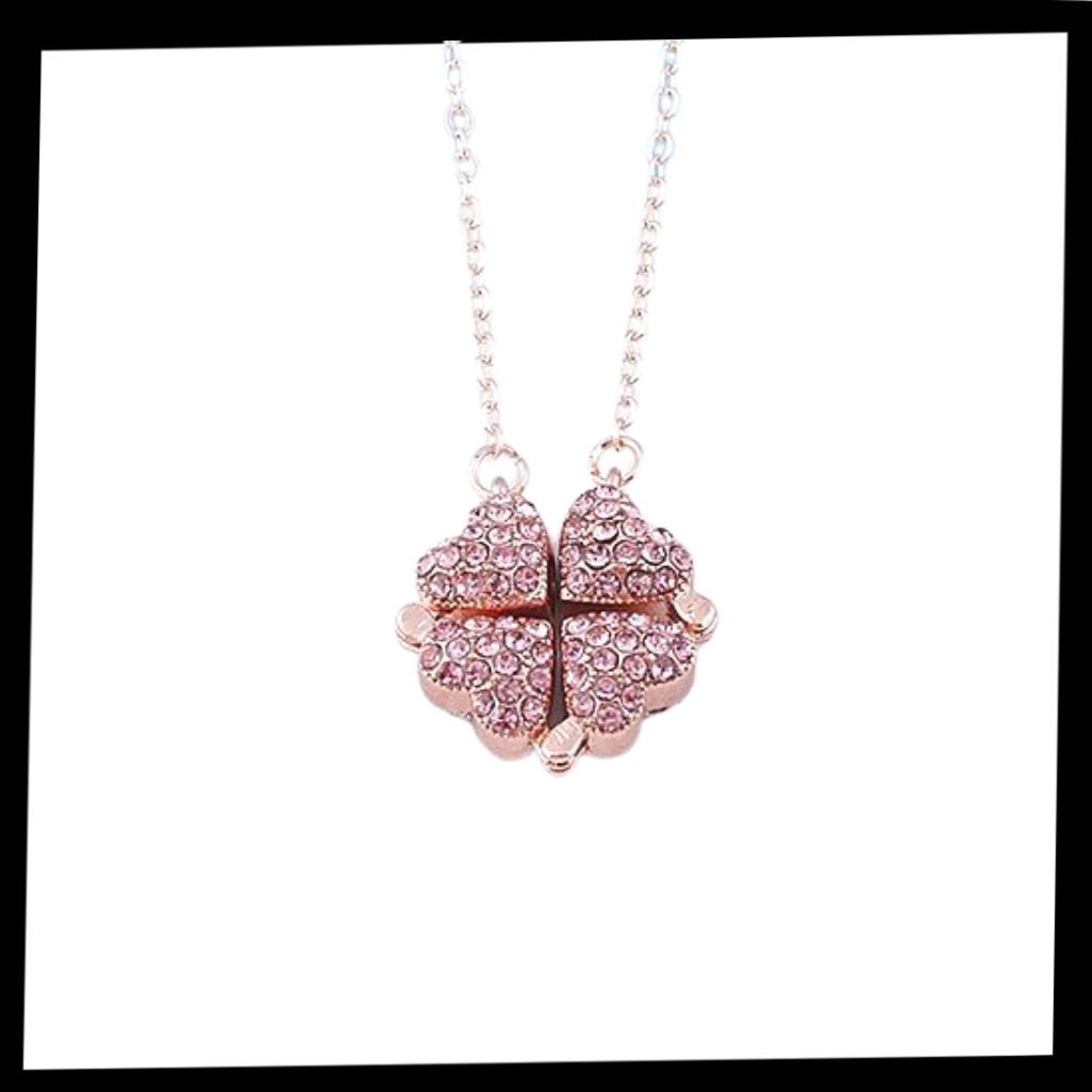 Collana a cuore regolabile a 4 foglie di trifoglio - Ozerty