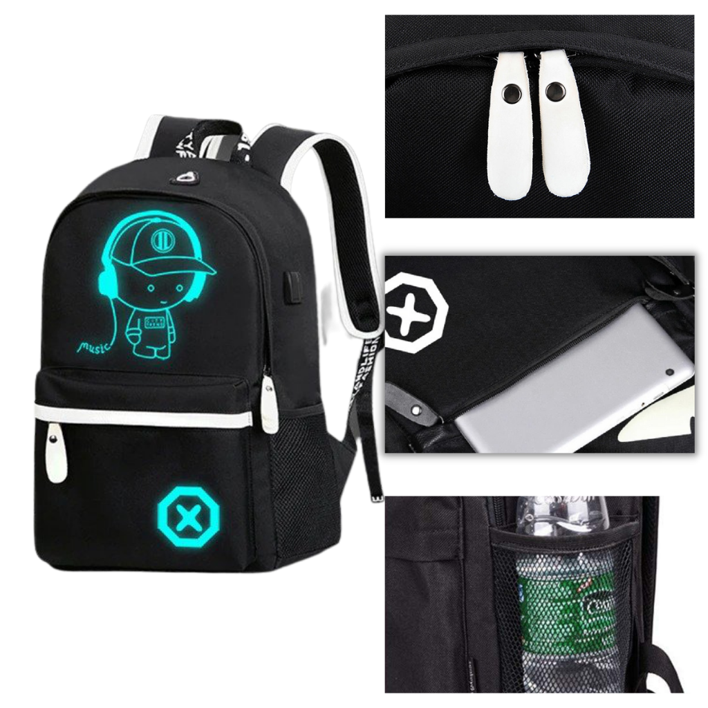 Zaino luminoso per laptop in stile anime - Ozerty