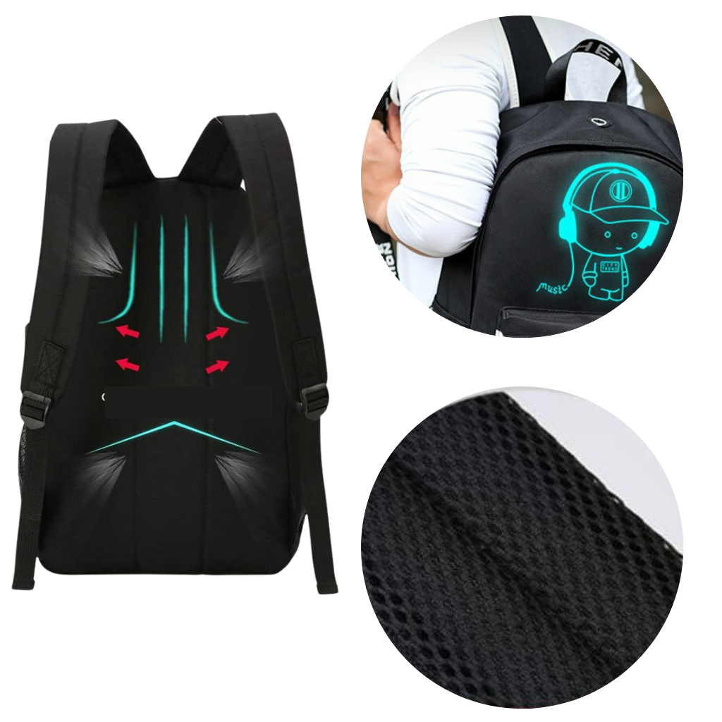 Zaino luminoso per laptop in stile anime - Ozerty