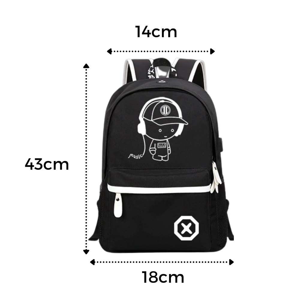 Zaino luminoso per laptop in stile anime - Ozerty