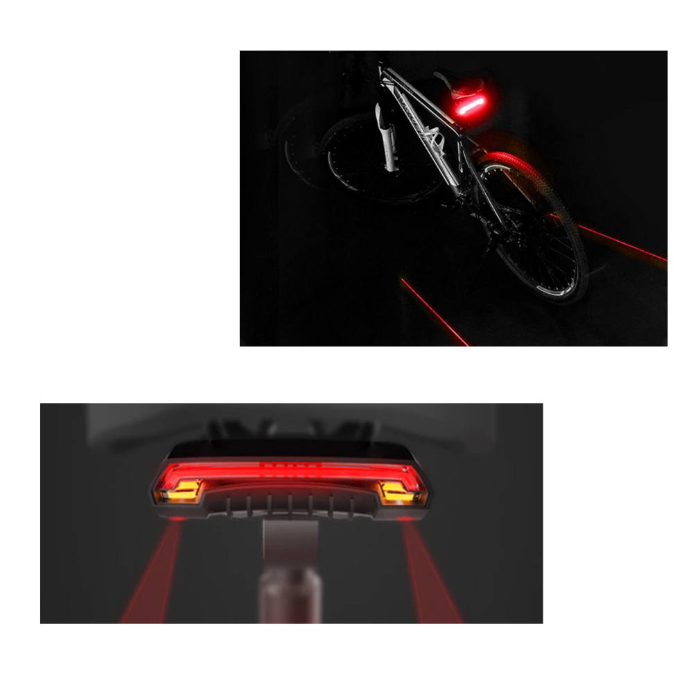 Luce posteriore di sicurezza della bicicletta con indicatori
