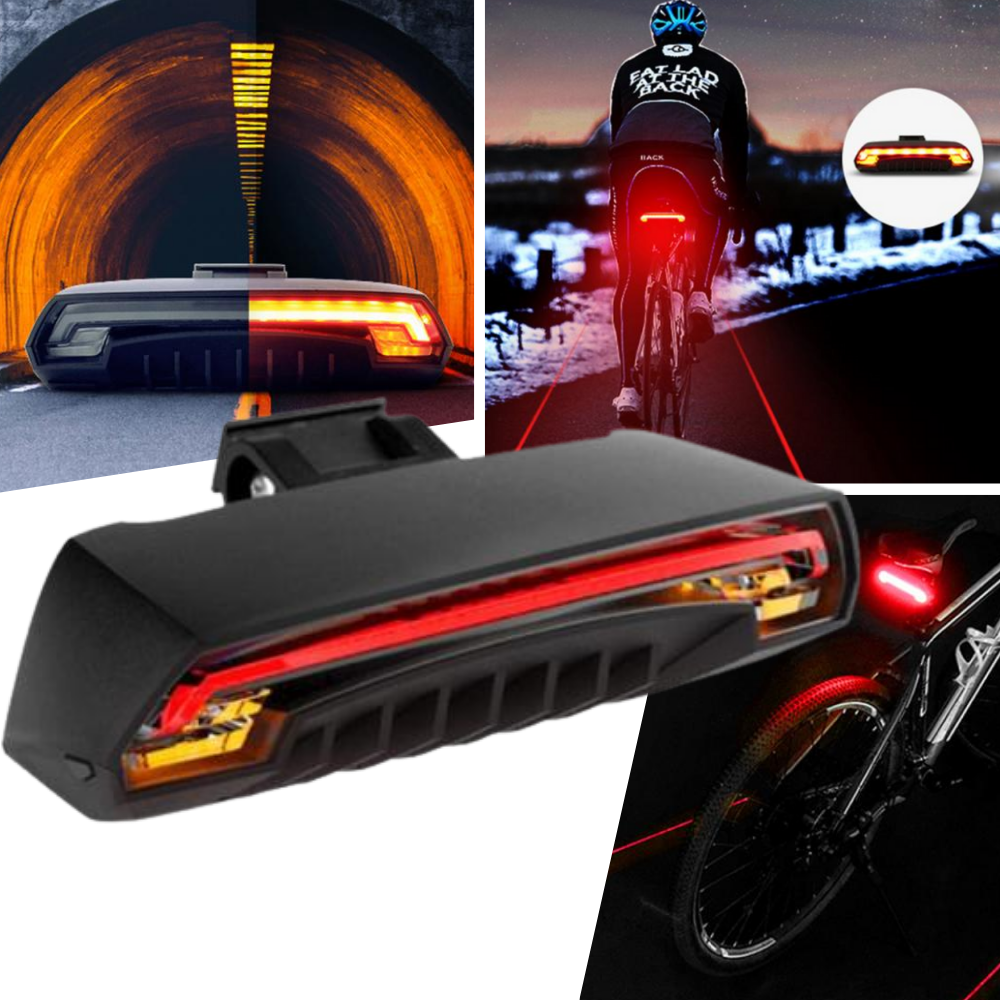 Luce posteriore di sicurezza della bicicletta con indicatori - Ozerty