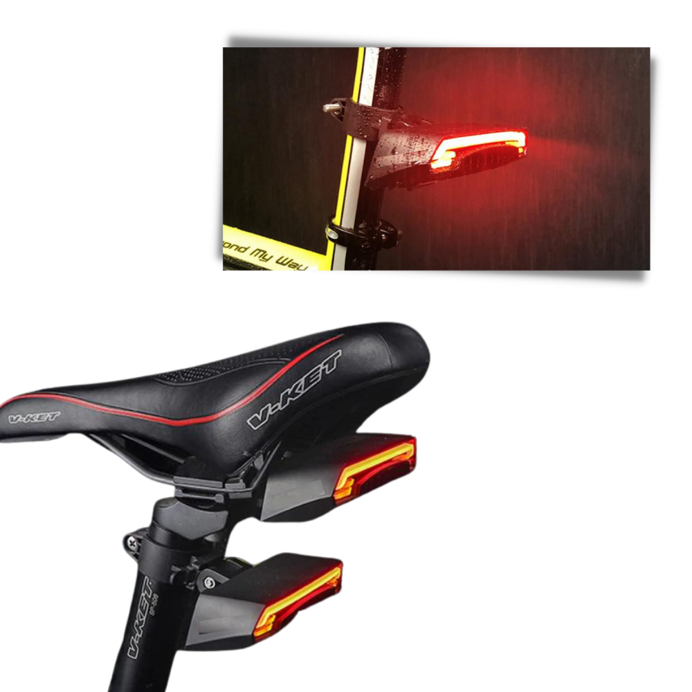 Luce posteriore di sicurezza della bicicletta con indicatori - Ozerty