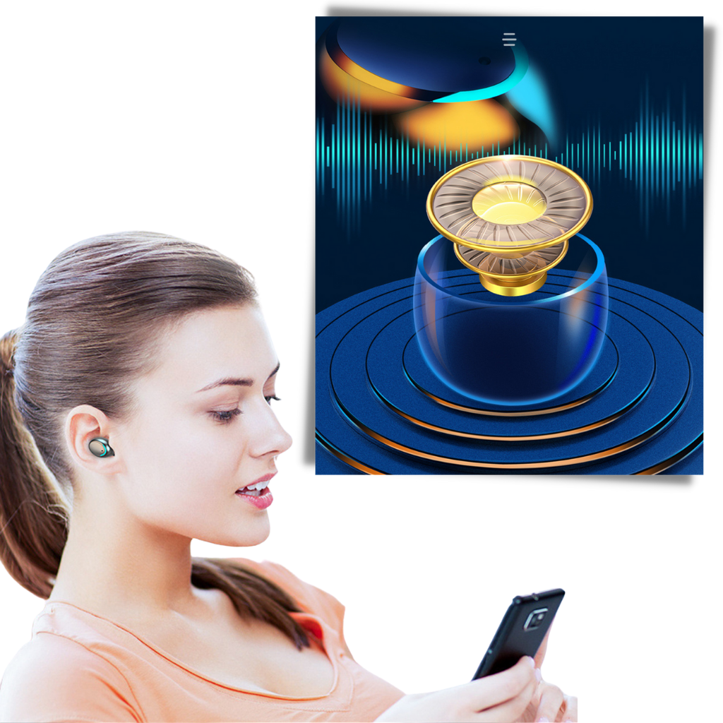 Auricolari Bluetooth con scatola di ricarica della batteria - Ozerty
