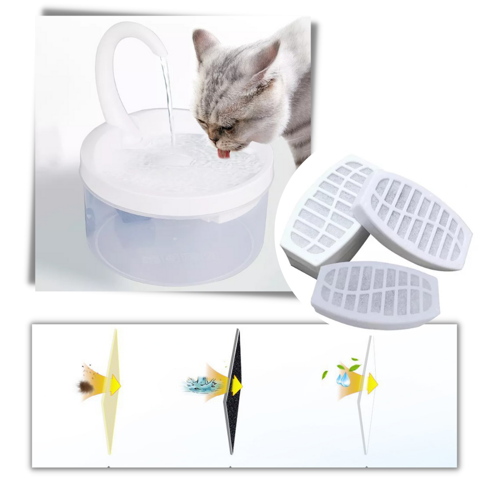 Fontana d'acqua automatica per gatto con luce LED - Ozerty