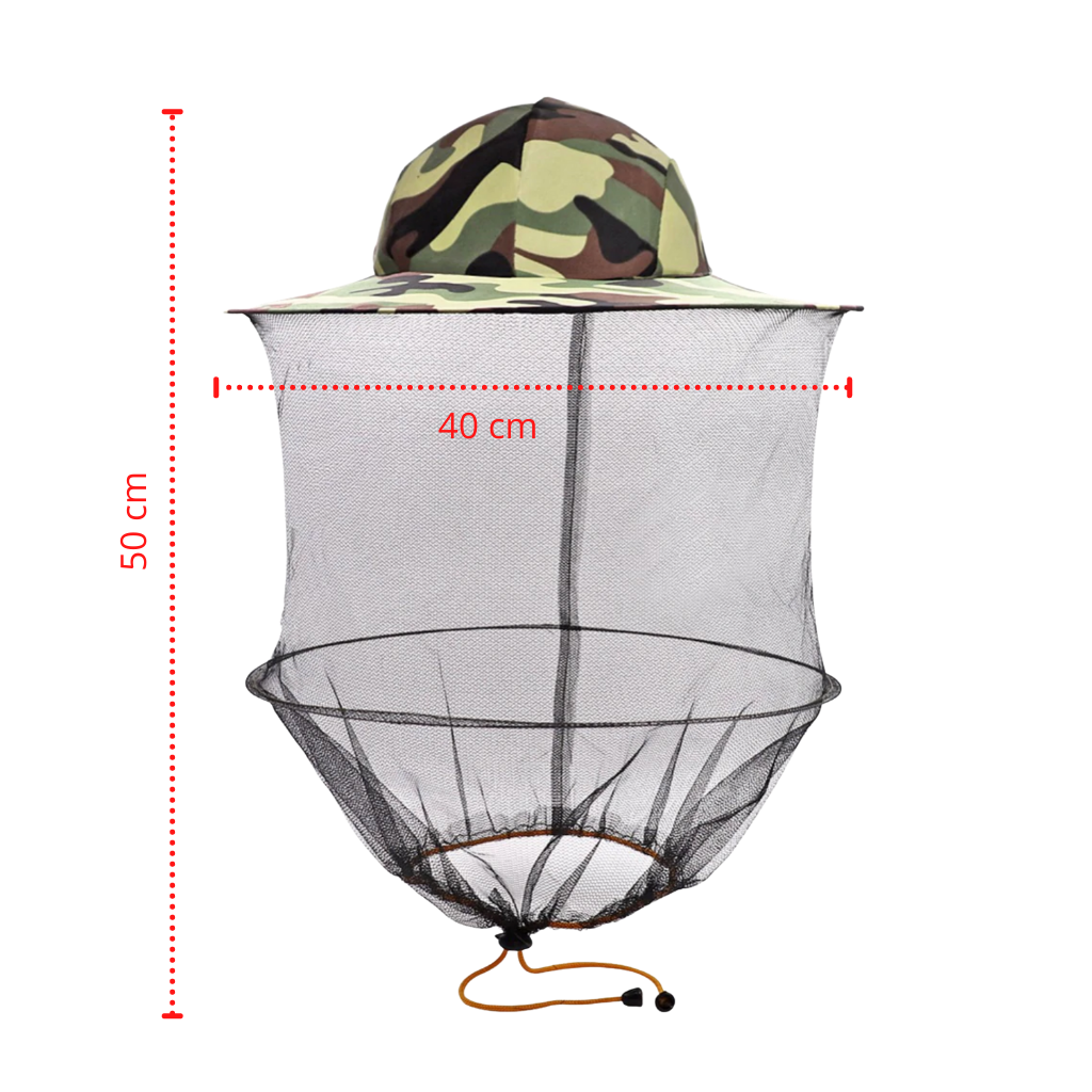 Cappello da apicoltura mimetico con velo di nylon a rete - Ozerty
