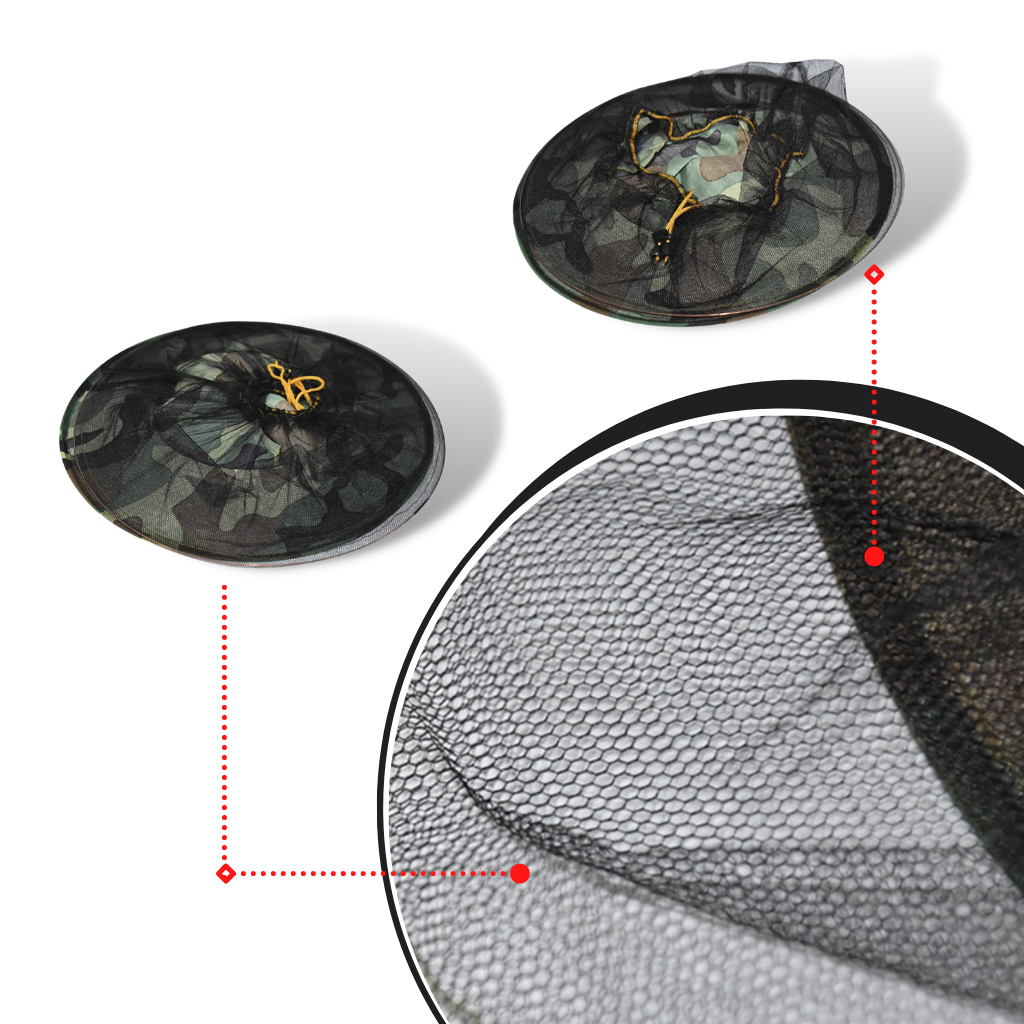 Cappello da apicoltura mimetico con velo di nylon a rete - Ozerty