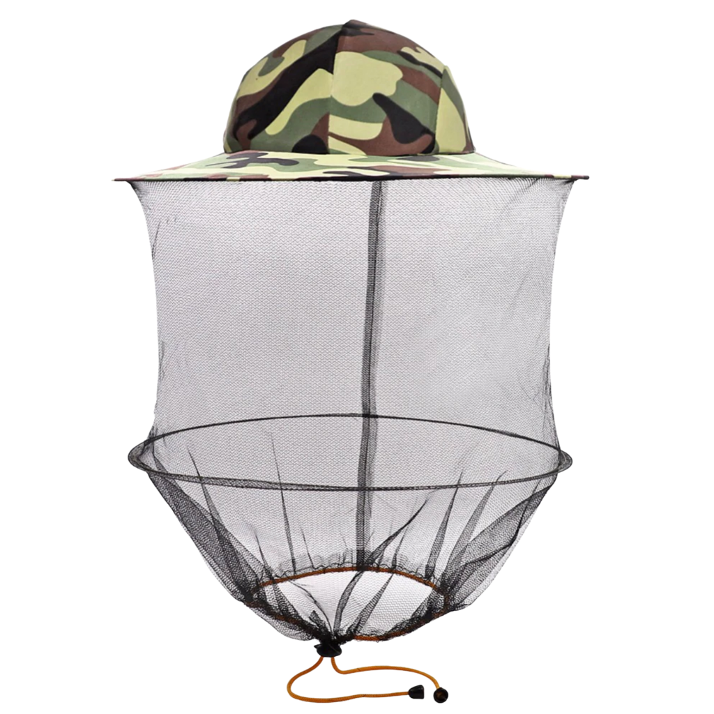 Cappello da apicoltura mimetico con velo di nylon a rete - Ozerty