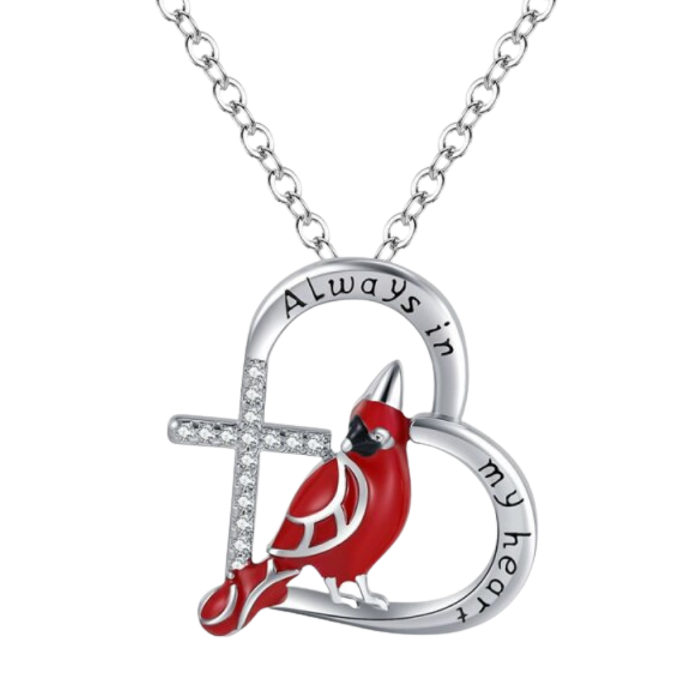 Collana con ciondolo cuore cardinale