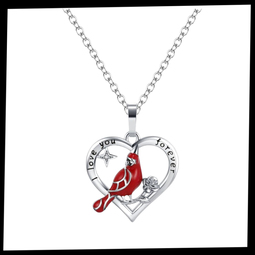 Collana con ciondolo cuore cardinale - Ozerty