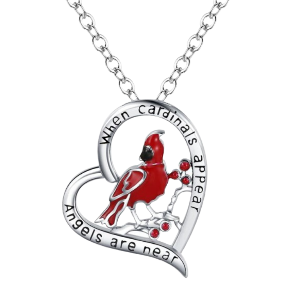 Collana con ciondolo cuore cardinale