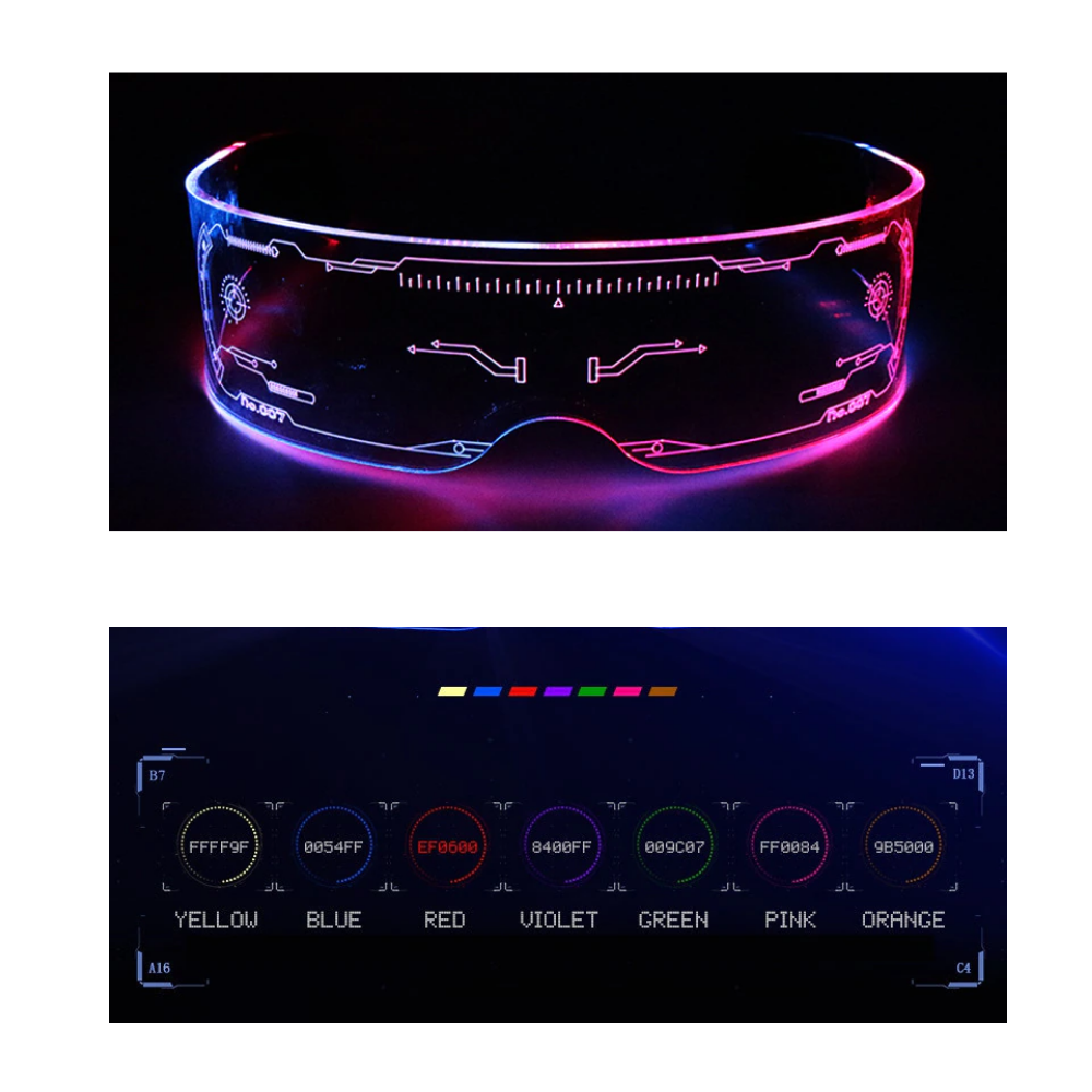 Occhiali luminosi con luci led colorate - Ozerty