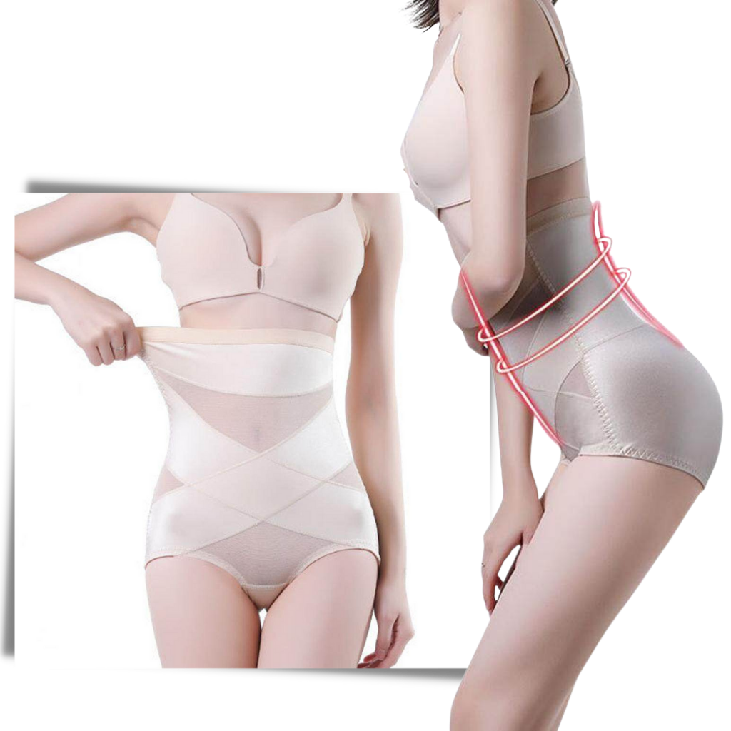 Shapewear a compressione incrociata che dimagrisce gli addominali  - Ozerty
